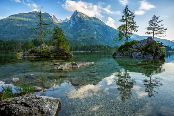 stock image beautiful mountain landscape with lake and mountains