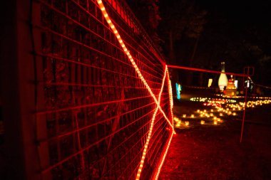 Çiçekli kırmızı Noel ağacı