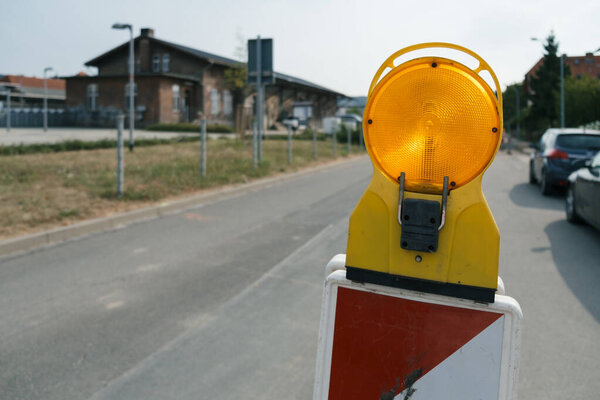 traffic light on the road in the city