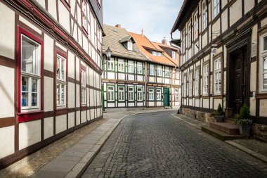 Wernigerode sokakları, Almanya 'nın eski kenti.
