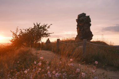 Harz Dağları 'ndaki taş yığınının muhteşem manzarası.                