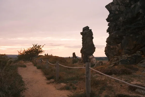 Harz Dağları 'ndaki taş yığınının muhteşem manzarası.                