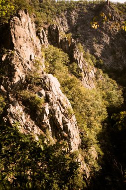 Harz dağlarındaki Bode Kanyonu 'nun güzel manzarası         