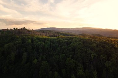 Dağlarda güzel bir gün doğumu manzarası.