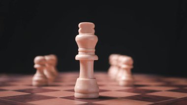 chess board game for strategy, planning, ideas and competition decision, success business concept