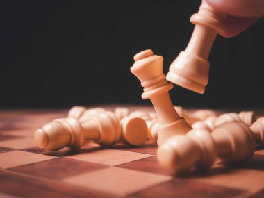 chess board game for strategy, planning, ideas and competition decision, success business concept