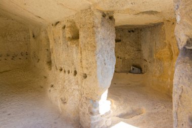 Antik Bizans Köyü Canalotto - Calascibetta, Sicilya, İtalya 'daki Arkeoloji Alanı