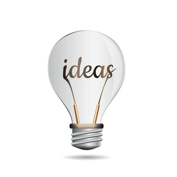 アイデアやスタートアップのコンセプト ランプの中のテキスト ベクターイラスト — ストックベクタ