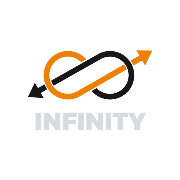 Vector Sign Endless Infinity Arrows Black Orange Teamwork Logistics Delivery — Stock Vector
