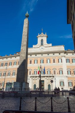 Rome, Italy. January 12, 2023 - Palazzo Montecitorio is a palace in Rome and the seat of the Italian Chamber of Deputies