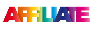 The word Affiliate. Vector banner and logo with colorful text