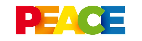 Mot Paix Bannière Vectorielle Logo Avec Texte Coloré — Image vectorielle