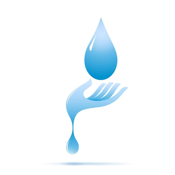 Рука Тримає Краплю Дощу Концепція Збереження Збереження Води Від Посухи — стоковий вектор