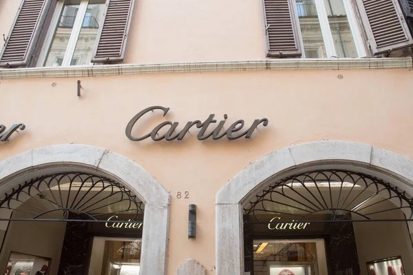 Rzym Włochy Styczeń 2023 Sklep Jubilerski Cartier Centrum Rzymu Włochy — Zdjęcie stockowe