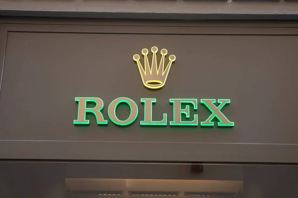 Rzym Włochy Styczeń 2023 Sklep Zegarkami Rolex Centrum Rzymu Włochy — Zdjęcie stockowe