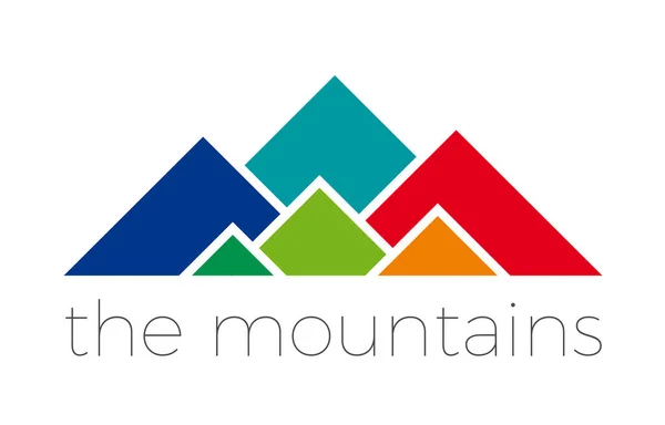 Montagnes Abstraites Aux Formes Carrées Modèle Vectoriel Logo Design — Image vectorielle