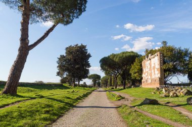 Appia antika (Eski Appia) Roma, İtalya yakınlarında