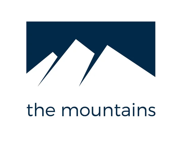 Montagnes Enneigées Modèle Vectoriel Conception Logo Simple — Image vectorielle