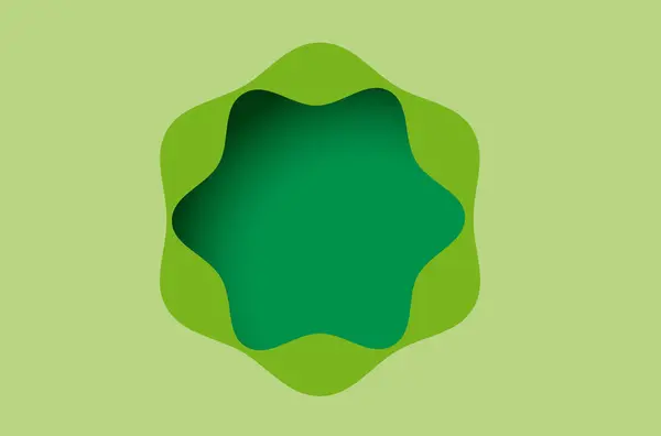 Vector Illustration Green Paper Art Flower Graphic Design Spring Season — Stock Vector