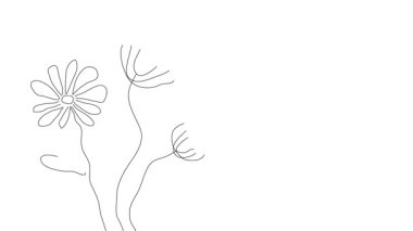 Bahar geldi ve çiçek açıyor. Soyut çiçekli soyut bir arkaplan. Canlandırılmış illüstrasyon ve kopyalama alanı