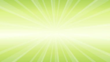 Bahar zamanı, yeşil arka plan. Animasyon çizimi. Parlayan bir gökyüzünün dönen güneş ışığı. Kopyalama alanı olan kusursuz döngü