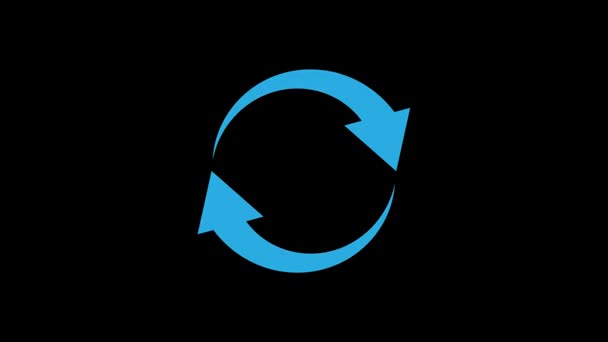 Recycle symbols in different colors. Animated illustration in rotation