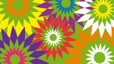 Bahar geldi ve çiçek açıyor. Soyut çiçekli soyut bir arkaplan. Kusursuz döngü, canlandırılmış illüstrasyon