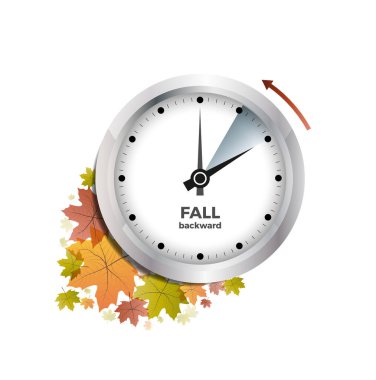 ABD 'de saat 2: 00' den 1: 00 'e kadar süren yaz saati tasarrufu süresini gösteren bir saatin vektör çizelgesi