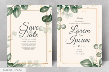 Yeşillik Çerçevesi Düğün Davetiyesi Şablonu