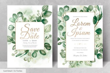 Yeşillik Çerçevesi Düğün Davetiyesi Şablonu