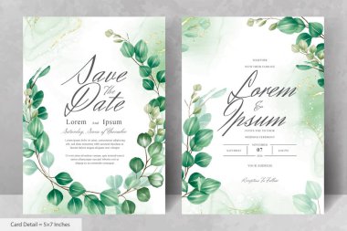 Yeşillik Çerçevesi Düğün Davetiyesi Şablonu