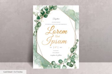 Yeşillik Çerçevesi Düğün Davetiyesi Şablonu