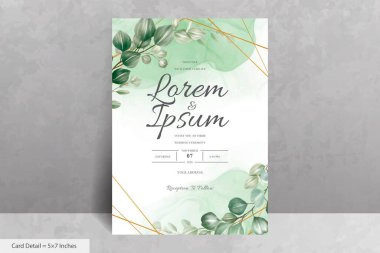 Yeşillik Çerçevesi Düğün Davetiyesi Şablonu