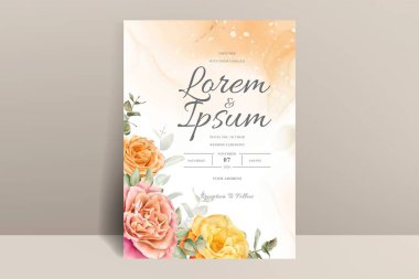 Suluboya düğün davetiyesi şablonu