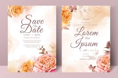 Suluboya düğün davetiyesi şablonu