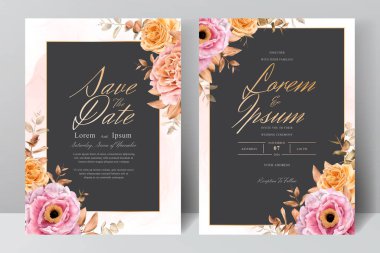 Suluboya düğün davetiyesi şablonu