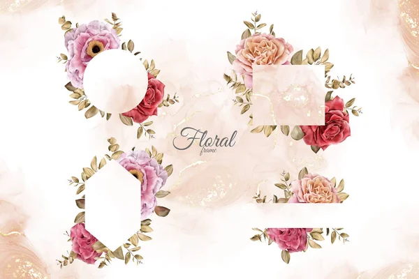 Aquarelle Floral Frames Multi Purpose Template Design Collection — Image vectorielle