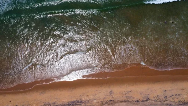 Arial Drone Vue Plage Mer Avec Vague Océan — Photo