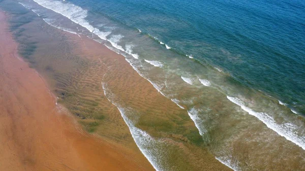 stock image drone view of beautiful sea beach in India asia arial view of beautiful golden beach