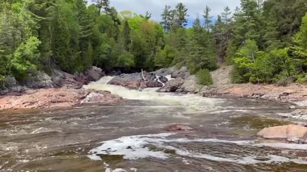 Chippewa Falls Algoma Ontário Canadá Wide Cascading Chippewa Falls Estão — Vídeo de Stock
