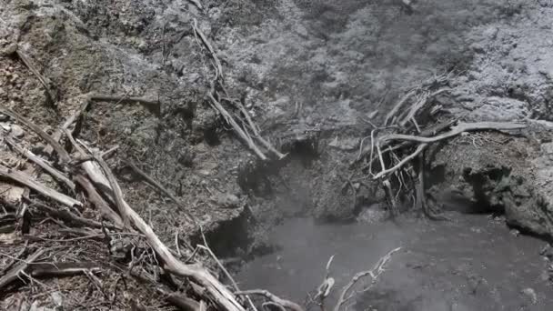Bubbling Mud Pots Qualibou Soufrire Volcanic Center Caldera Island Saint — Stock Video