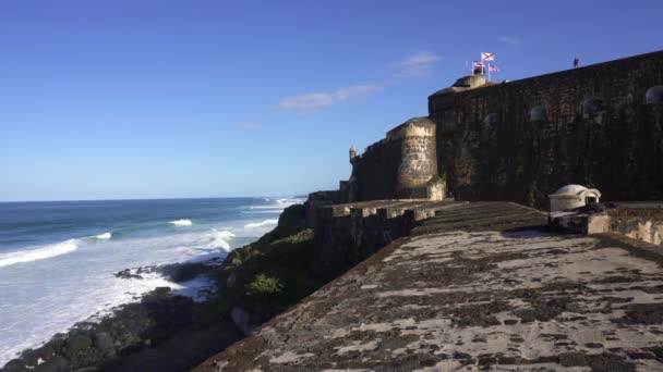 Castillo San Felipe Del Morro Nebo Morro San Juanu Portoriku — Stock video