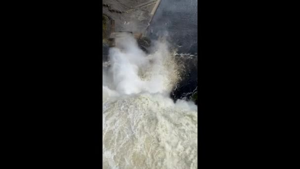 Водопад Монморанси Chute Montmorency Falls Большой Водопад Реке Монморанси Падает — стоковое видео