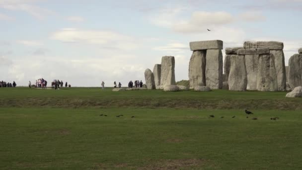 Stonehenge Prehistoric Monument Salisbury Plain Wiltshire England United Kingdom Side — Stock Video