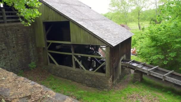 Water Wheel Hopewell Furnace National Historic Site Pennsylvania American Iron — Stock Video