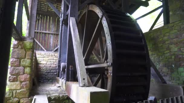 Hopewell Furnace Local Histórico Nacional Pensilvânia Roda Água Pés Diâmetro — Vídeo de Stock