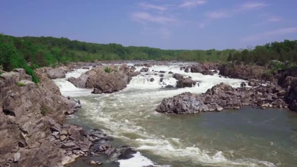 Great Falls Park Mather Gorge Virgínia Rio Potomac Cai Sobre — Vídeo de Stock
