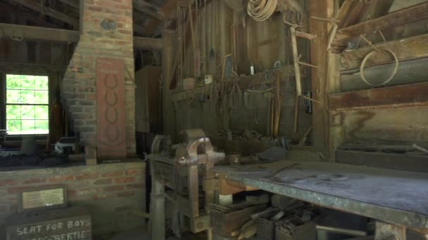 West Branch Iowa Hoover National Historic Sit Jesse Hoover Blacksmith — Stockvideo