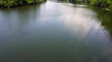 James River Gorge at Blue Ridge Parkway in Virginia. View of the James River water gap, a rare geological feature. The lowest point on the parkway and historically significant river throughway.