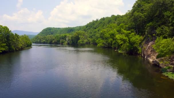 James River Gorge Blue Ridge Parkway Virginia Vista Brecha Agua — Vídeos de Stock